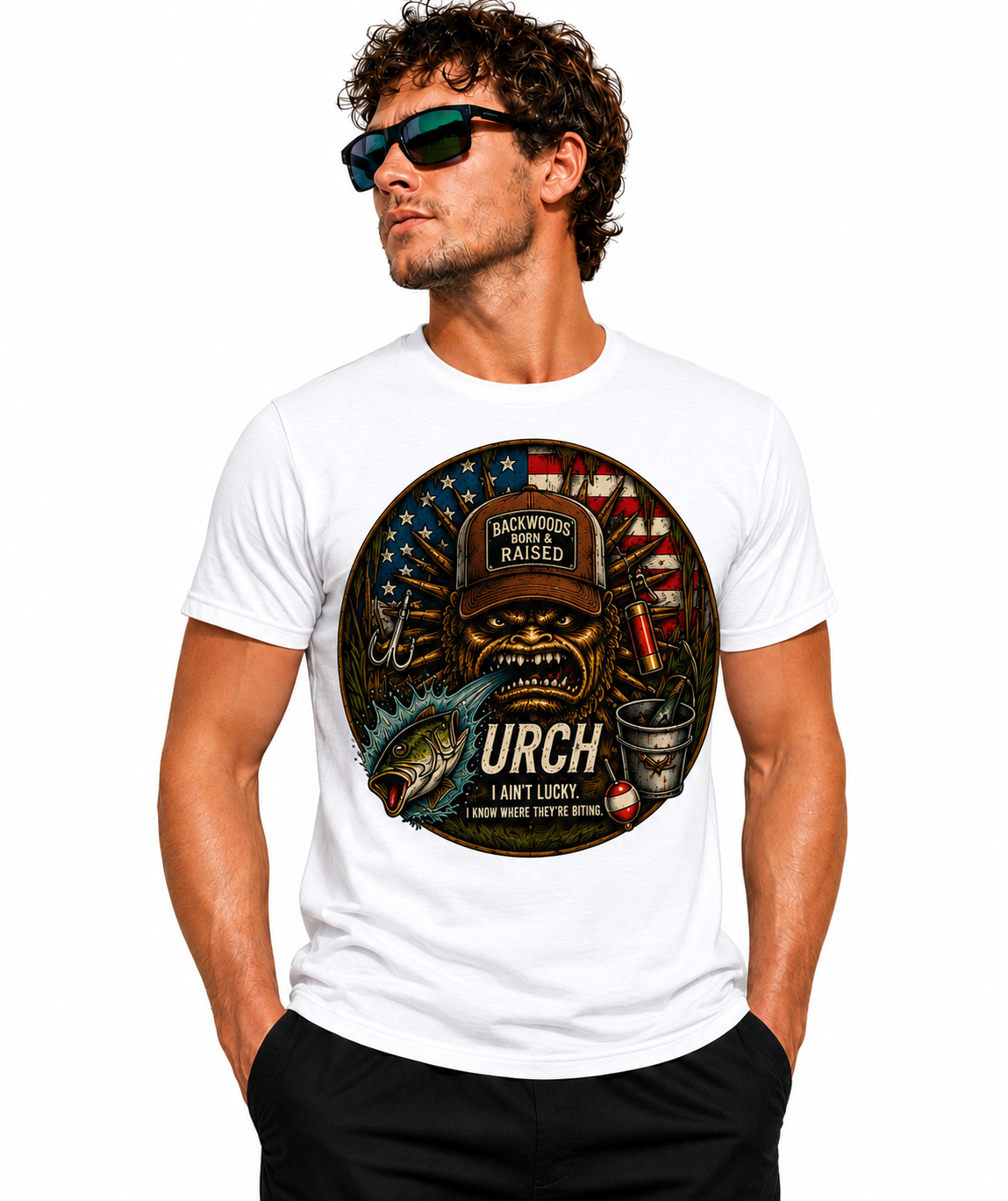 Urch Bass Fishing T-Shirt | Country Pumpkin | Premium Cotton Graphic Tee